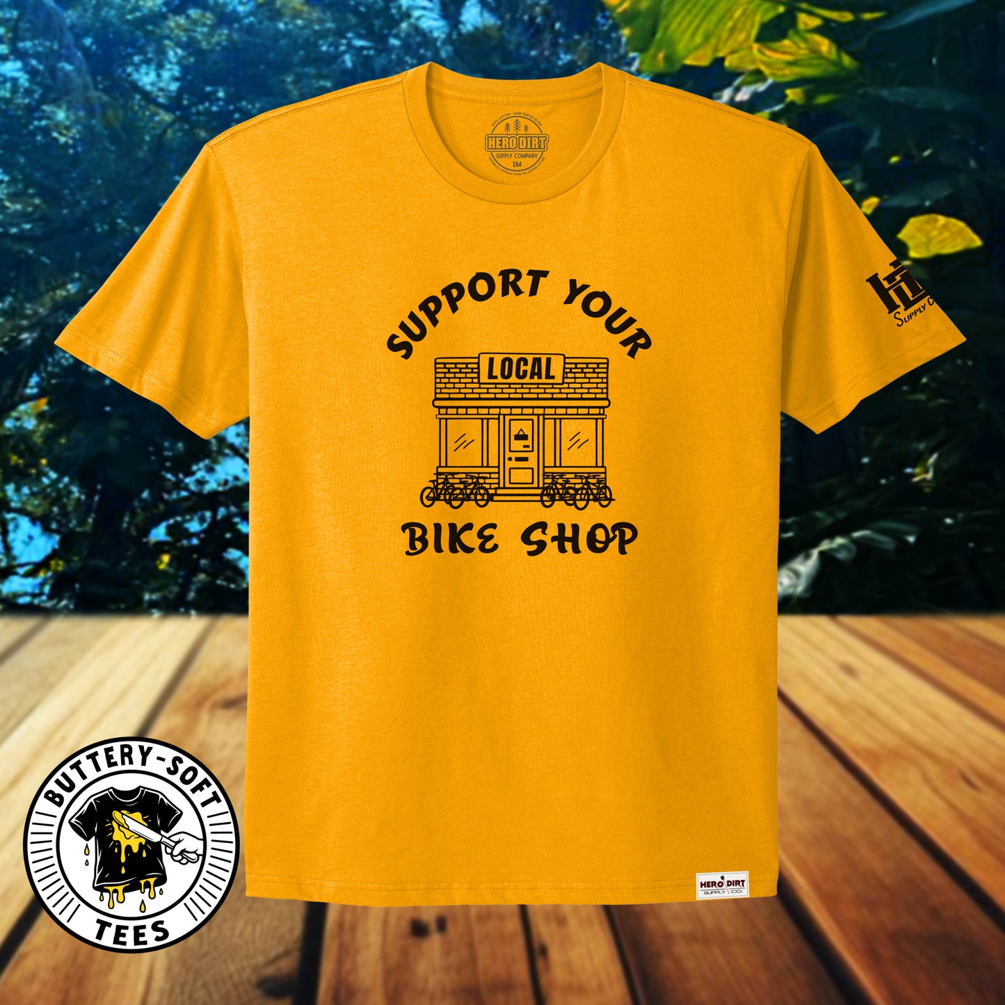 Unisex Tee - Support Your LBS Shop - Gold/Black