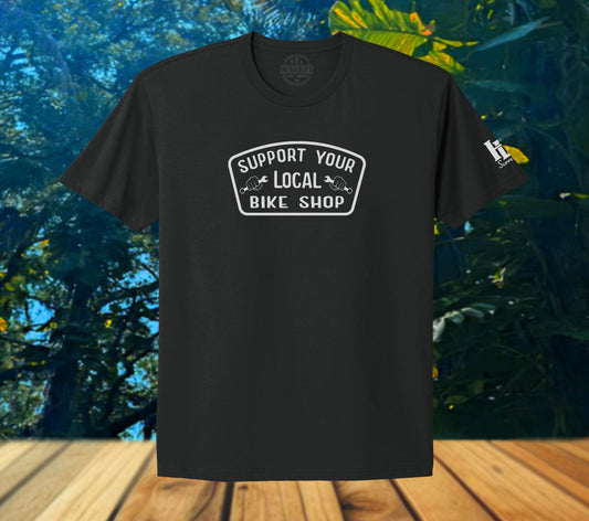 Unisex Tee - Support Your LBS Badge - Graphite Black/White