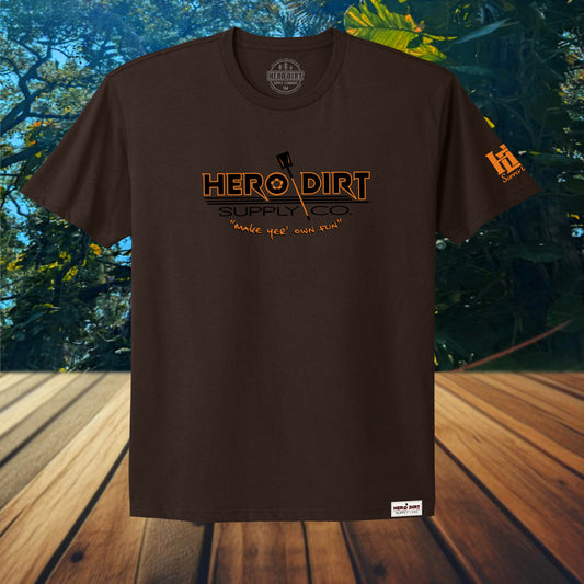 Unisex Tee - Hero Dirt Supply Co. - Standard Logo - Chocolate