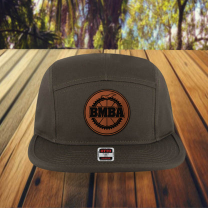 OTTO 5-Panel Camp Hat-Dk Olive-BMBA Leather Round Logo