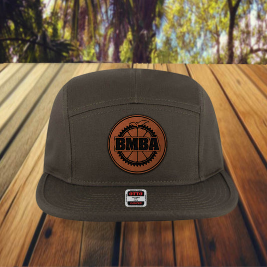OTTO 5-Panel Camp Hat-Dk Olive-BMBA Leather Round Logo