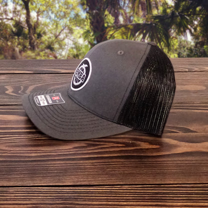 Richardson 112 Trucker - Charcoal/Black - Woven BMBA Round BW