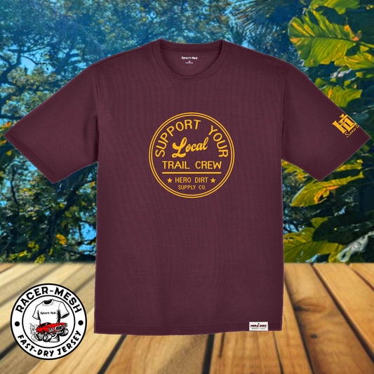 Unisex Jersey - Support Your Local Trail Crew - Maroon/Yellow