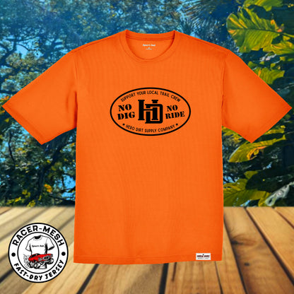 Unisex Jersey - No Dig/No Ride - Neon Orange/Black