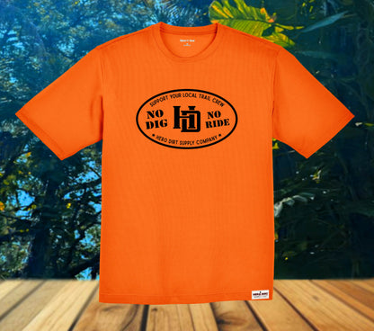 Unisex Jersey - No Dig/No Ride - Neon Orange/Black